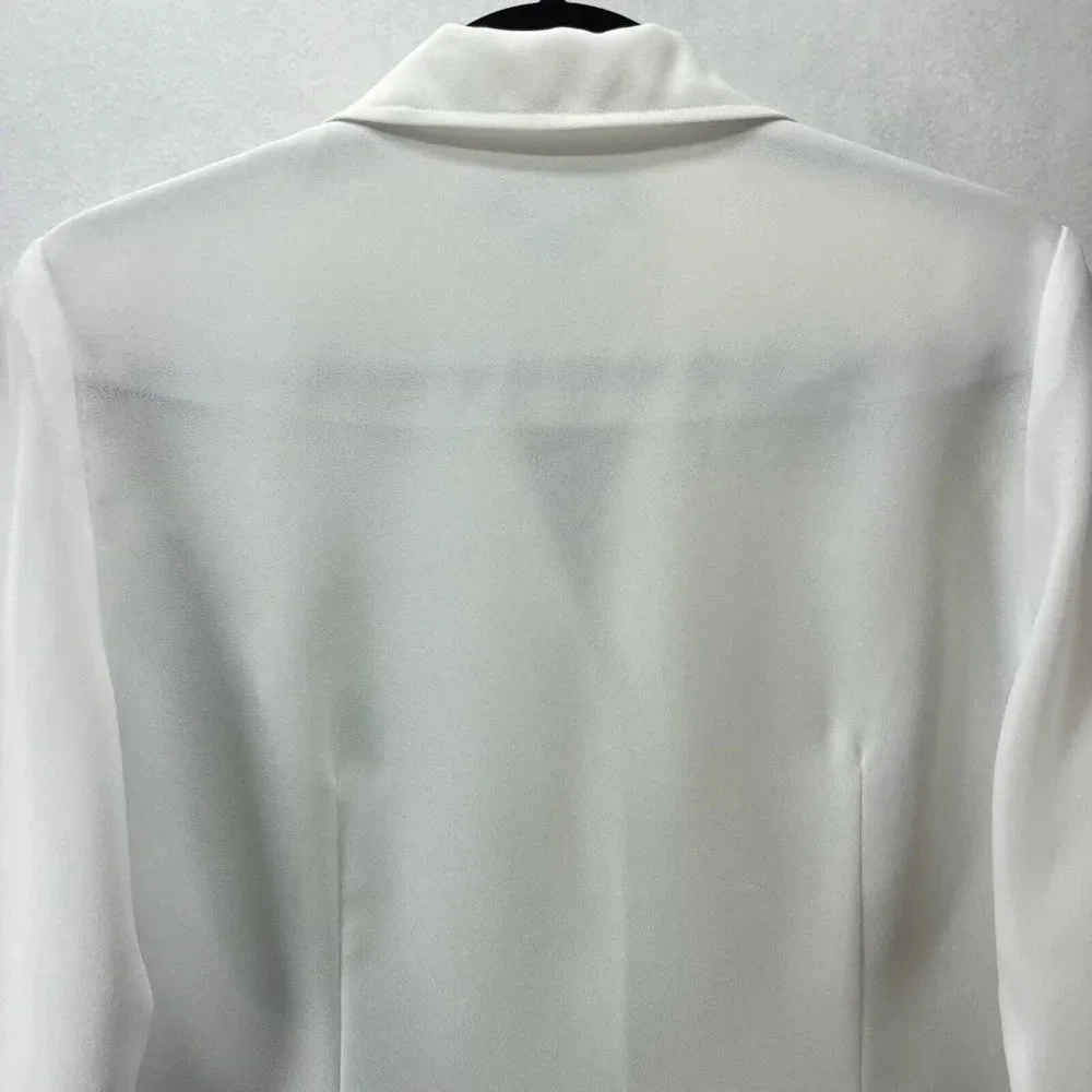 Appleseed's Blazer Womens Size 6P Notch Single Breasted Long Sleeve White - Picture 5 of 10